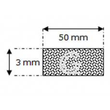 Rectangular sponge rubber cord | 3 x 50 mm| roll 50 meter